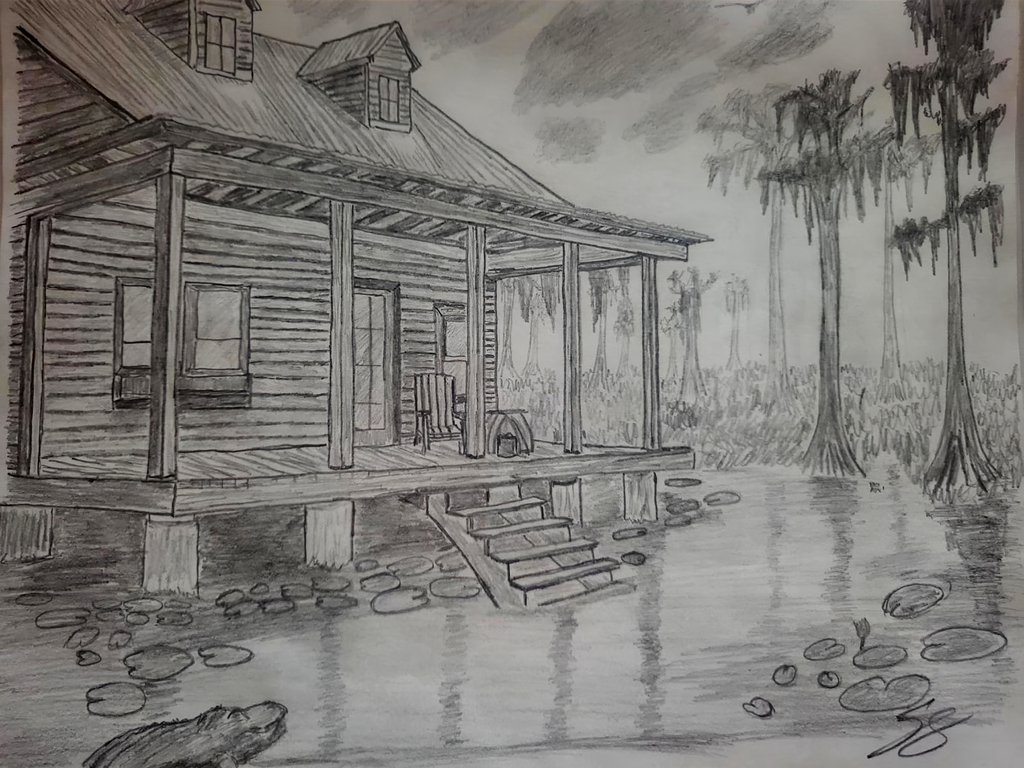 Bayou Camp House Canvas Print