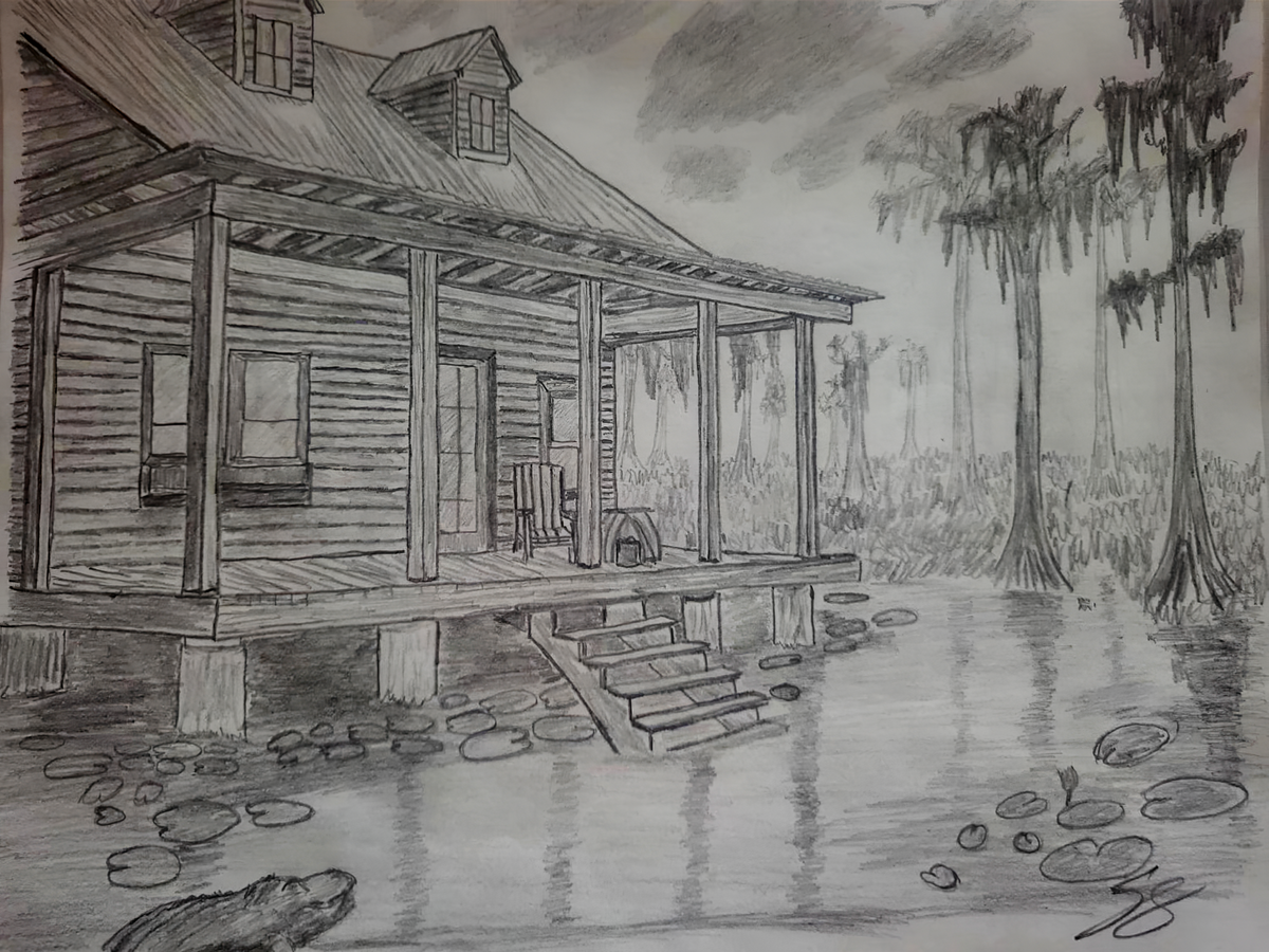 Bayou Camp House Canvas Print