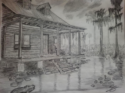 Bayou Camp House Canvas Print